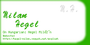 milan hegel business card